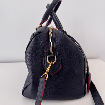 Sac Louis Vuitton Speedy 30 Bandoulière Cuir Empreinte Marine