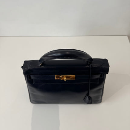 Sac Hermès Kelly 28 Cuir box Marine
