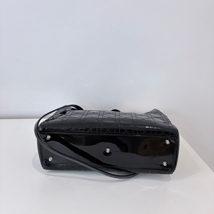 Sac Dior Lady Dior Large Noir Vernis