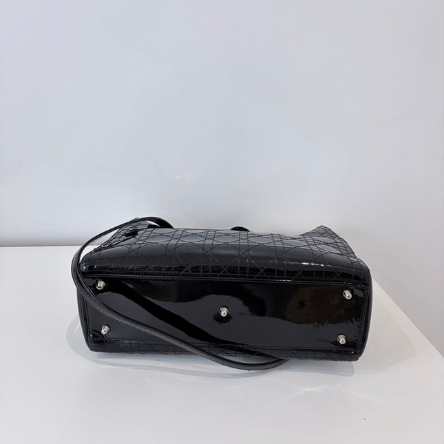 Sac Dior Lady Dior Large Noir Vernis