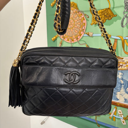 Sac Chanel Caméra GM vintage bleu nuit