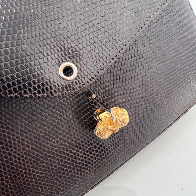 Sac Dior Vintage lézard marron