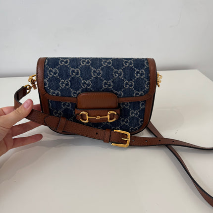 Sac Gucci Horsebit 1955 PM Denim