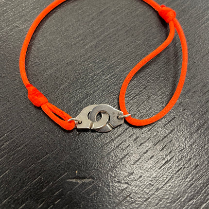 Bracelet Menottes Dinh Van Tissu Orange fluo