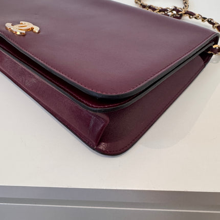 Sac Chanel Épaule Vintage Bordeaux