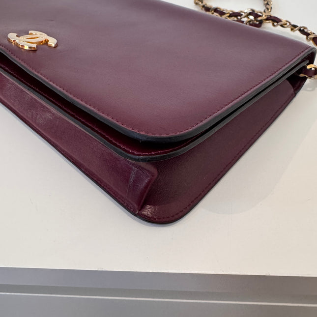 Sac Chanel Épaule Vintage Bordeaux