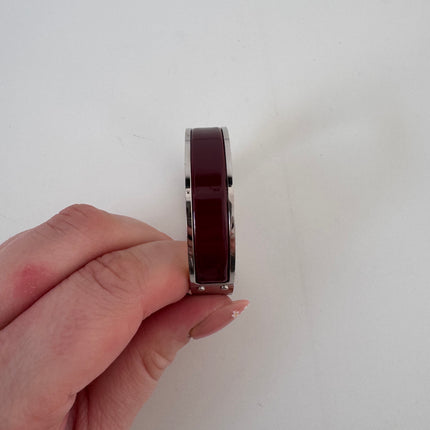 Bracelet Hermès Charnière émail bourgogne S
