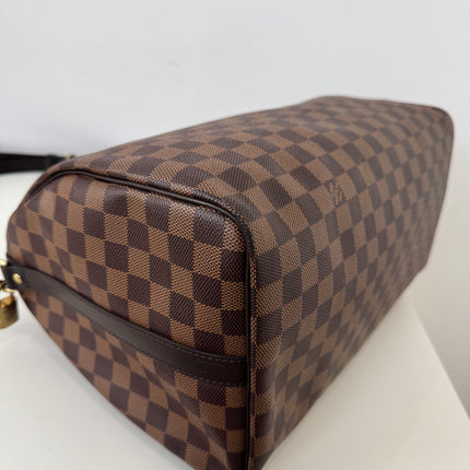 Sac Louis Vuitton Speedy 35 bandoulière damier ébène