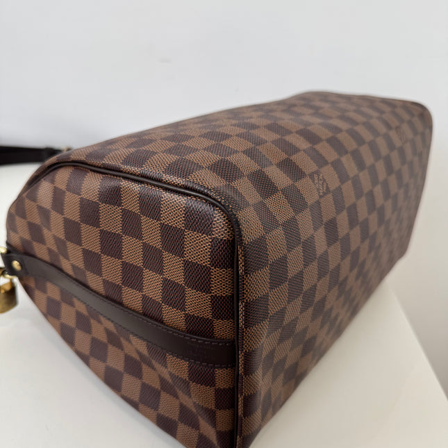 Sac Louis Vuitton Speedy 35 bandoulière damier ébène