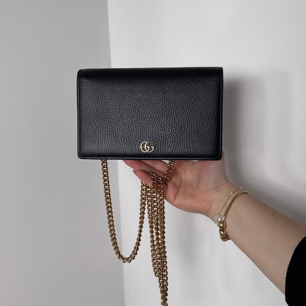 Sac Gucci Wallet on chain GG Marmont noir