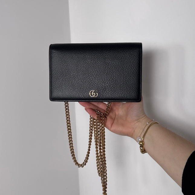 Sac Gucci Wallet on chain GG Marmont noir