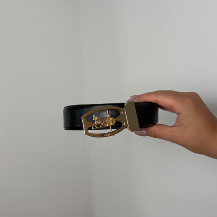 Ceinture Celine cuir noir Calèche T100