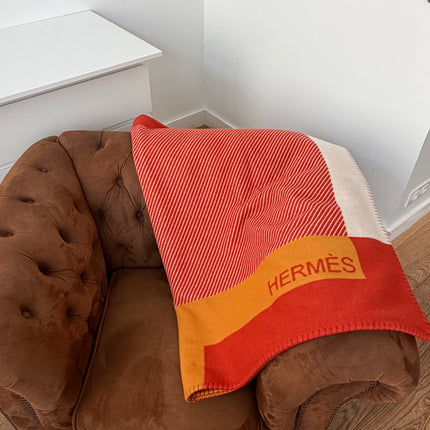 Plaid H Riviera Hermès Terracotta