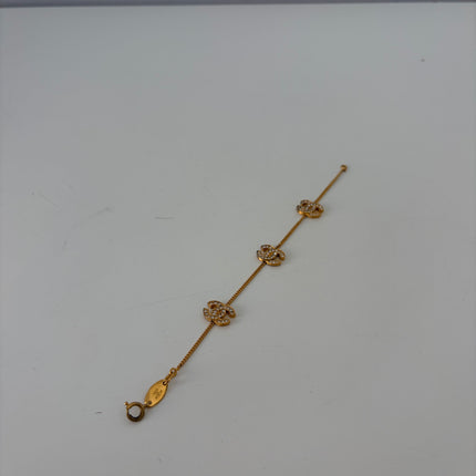 Bracelet Chanel Triple CC plaqué or & strass