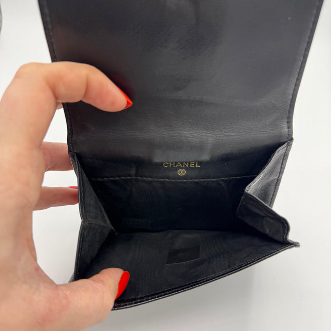 Portefeuille Chanel Cuir Caviar Noir