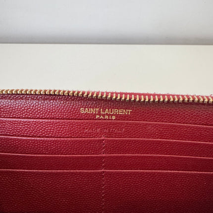 Portefeuille Saint Laurent Cassandre zip Bordeaux