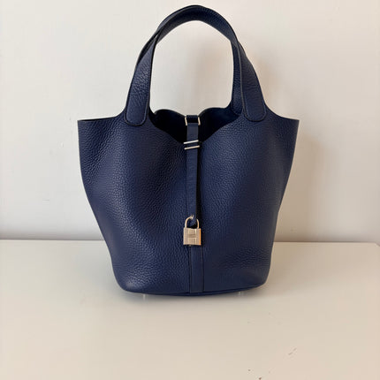 Sac Hermès Picotin 22 bleu marine