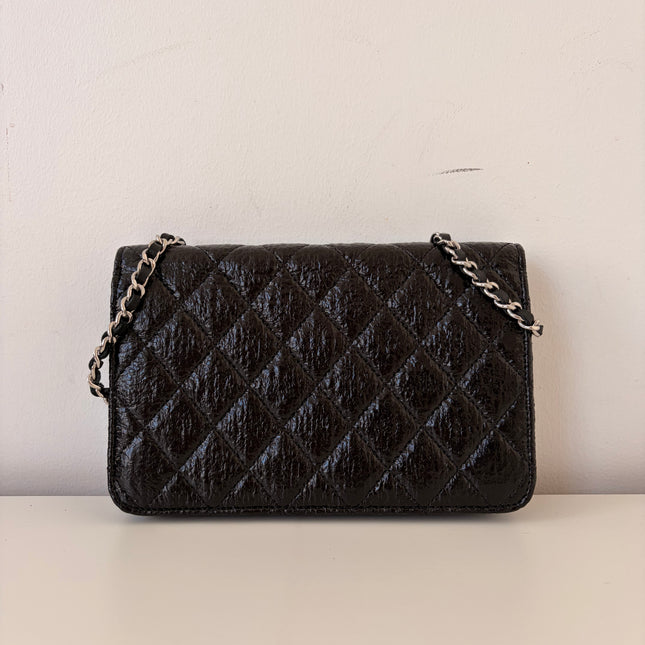 Sac Chanel Wallet on chain noir vernis