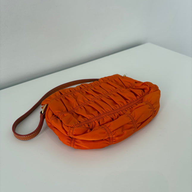Sac Prada gaufre nylon papaya
