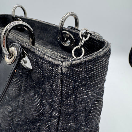 Sac Lady Dior Medium Tissu Jean Noir Dior