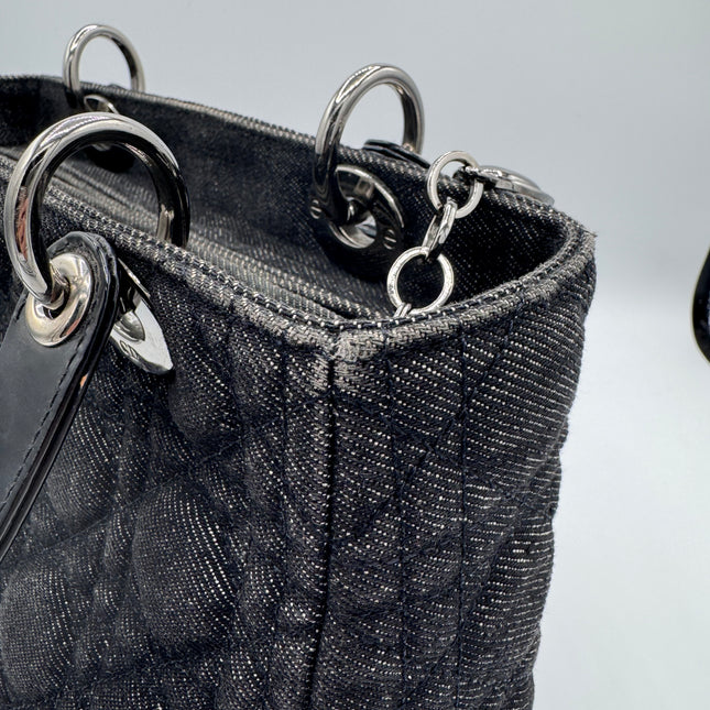 Sac Lady Dior Medium Tissu Jean Noir Dior