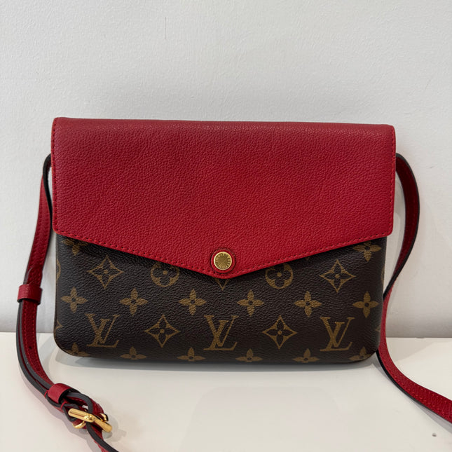 Sac Louis Vuitton bandoulière Twice Monogram & Rouge