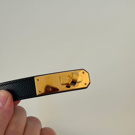 Ceinture Hermès Kelly 18 noir et dorée