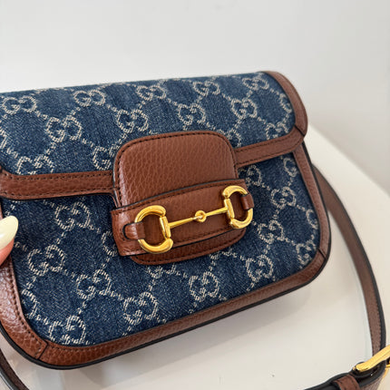 Sac Gucci Horsebit 1955 PM Denim