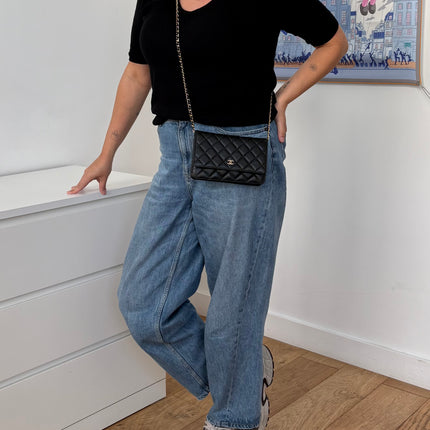 Sac Chanel Wallet on chain cuir caviar Noir