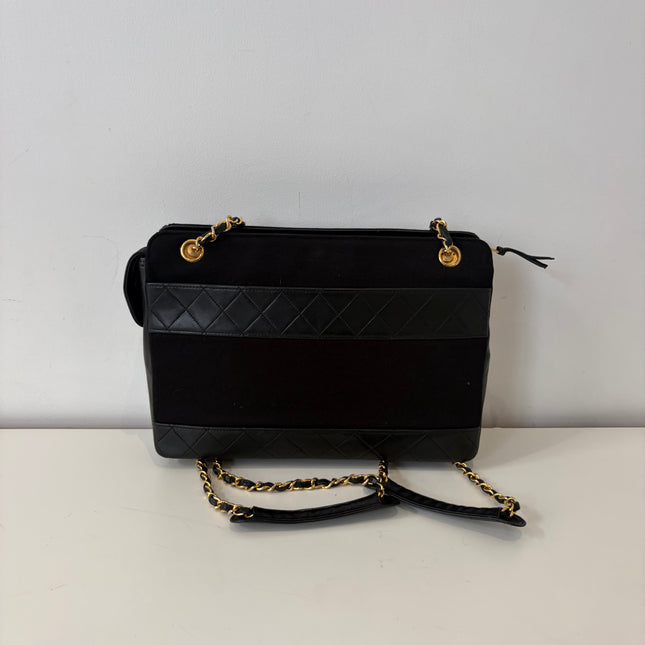 Sac Chanel Cabas Cuir & Tissu vintage