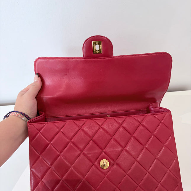 Sac Chanel Maxi timeless Double vintage Rouge