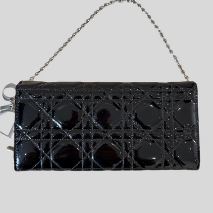 Sac Dior Wallet on chain noir vernis