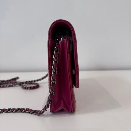Sac Chanel Wallet on chain framboise