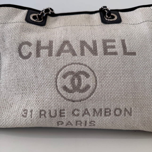 Sac Chanel Deauville medium toile écrue