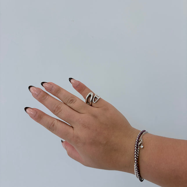 Bague Hermès Chaîne d’ancre Punk T49
