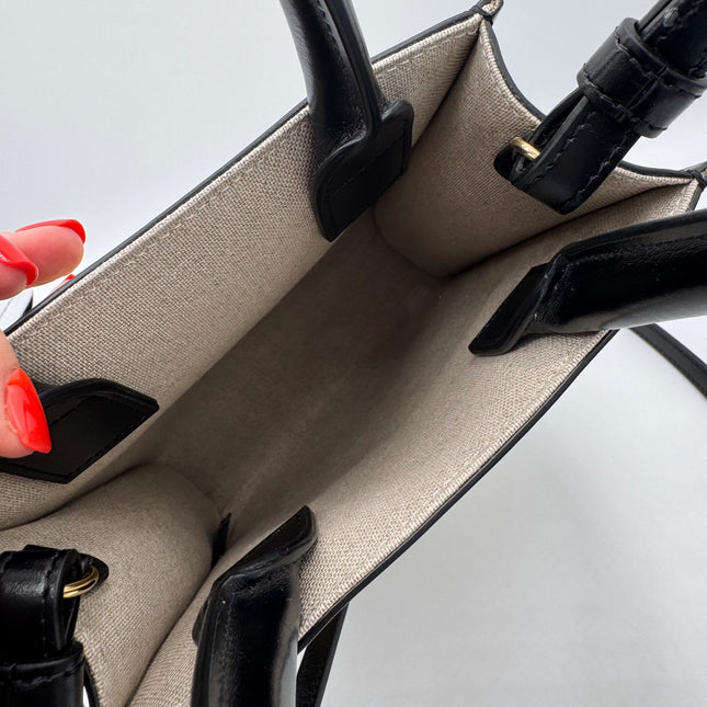 Sac Celine Cabas Vertical Toile Beige