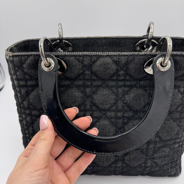 Sac Lady Dior Medium Tissu Jean Noir Dior