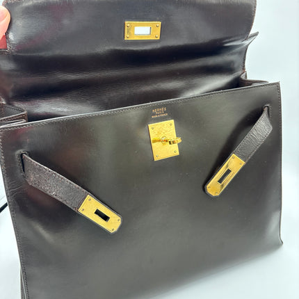 Sac Hermès Kelly 32 vintage marron