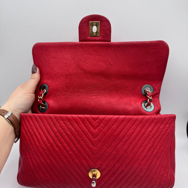 Sac chevrons Chanel Rouge