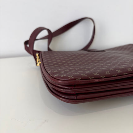 Sac Celine Bordeaux macadam bandoulière