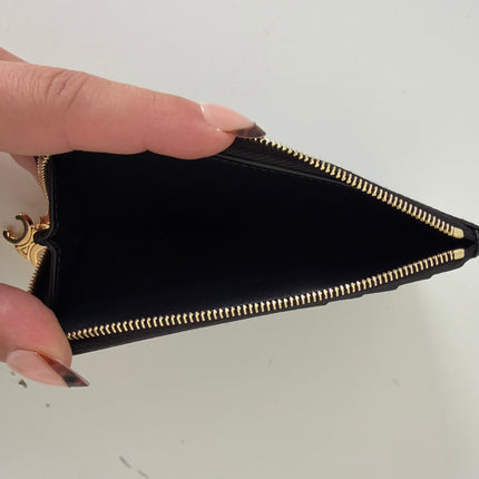 Porte-cartes Celine long zippé Noir