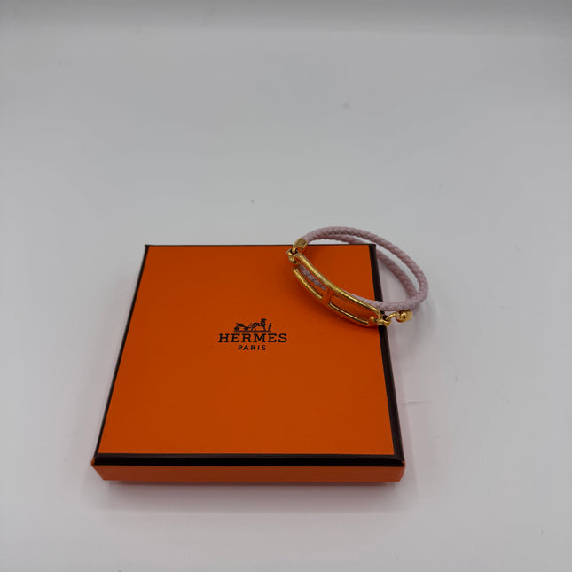 Bracelet Hermès Roulis Double Tour Mauve Pâle T2