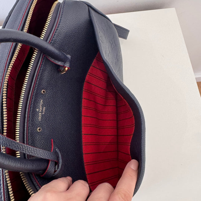 Sac Louis Vuitton Speedy 30 Bandoulière Cuir Empreinte Marine