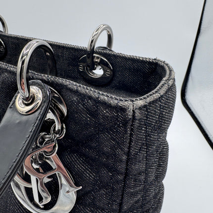 Sac Lady Dior Medium Tissu Jean Noir Dior