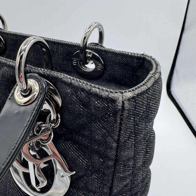 Sac Lady Dior Medium Tissu Jean Noir Dior