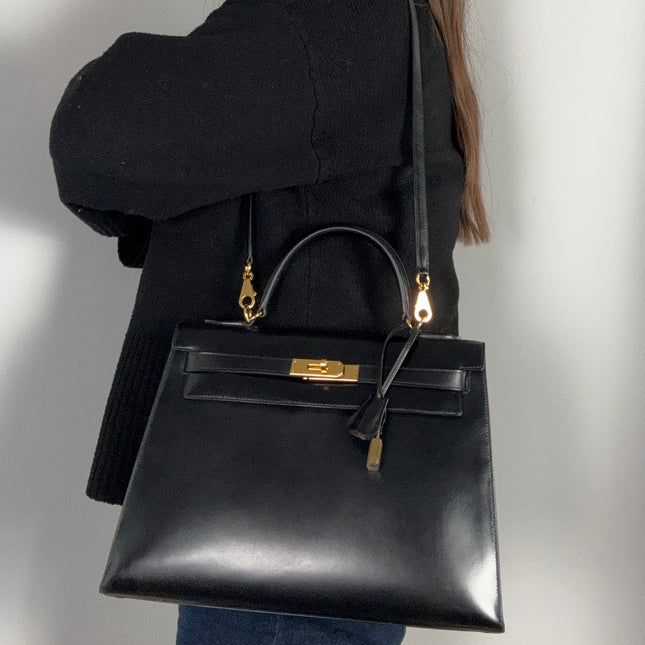 Kelly 32 Hermès Box Noir