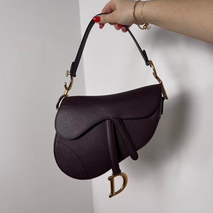 Sac Dior Saddle Moyen Prune