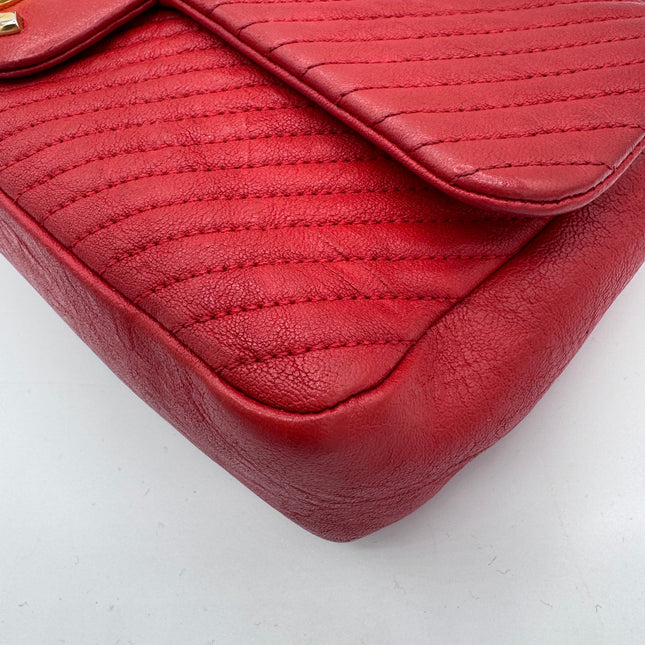 Sac chevrons Chanel Rouge