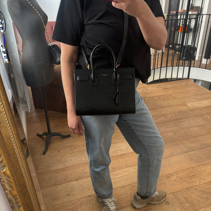 Sac de jour Saint Laurent embossé crocodile baby