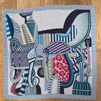 Châle Hermes 140cm Selle imaginaire